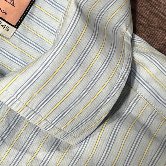 Thomas Pink Button Down Blue Long Sleeve Dress Suit Work Button Down Shirt - Picture 3 of 5